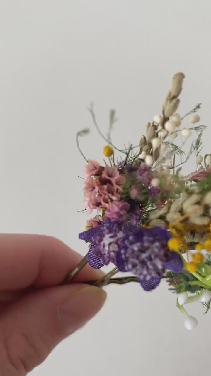 Wildflower Hair Pins: Meadow Bridal Hair Accessory
