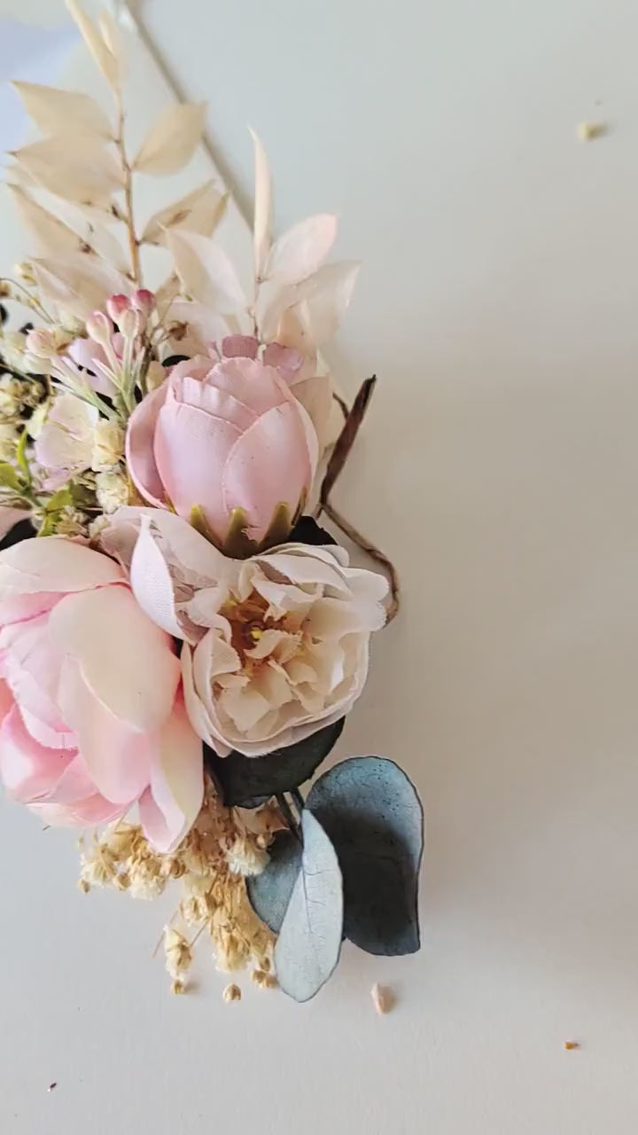 Blush Peony Wedding Glass Decoration: Romantic Bridal Decor