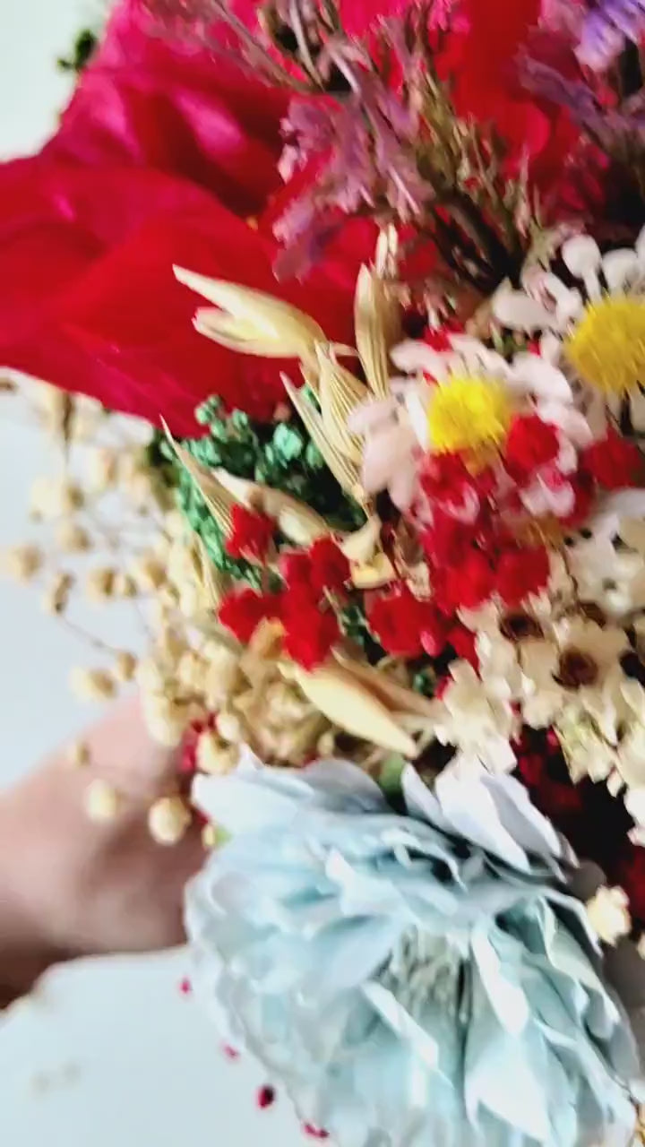 Red Poppy Wedding Bouquet: Folk Slavic Bridal Flowers