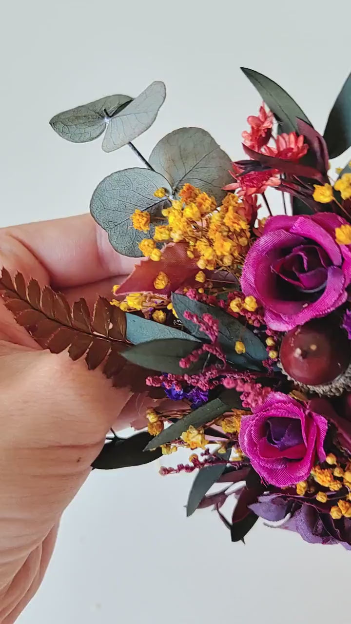 Purple Flower Hair Clip: Boho Wedding Bridal Hair Accessory