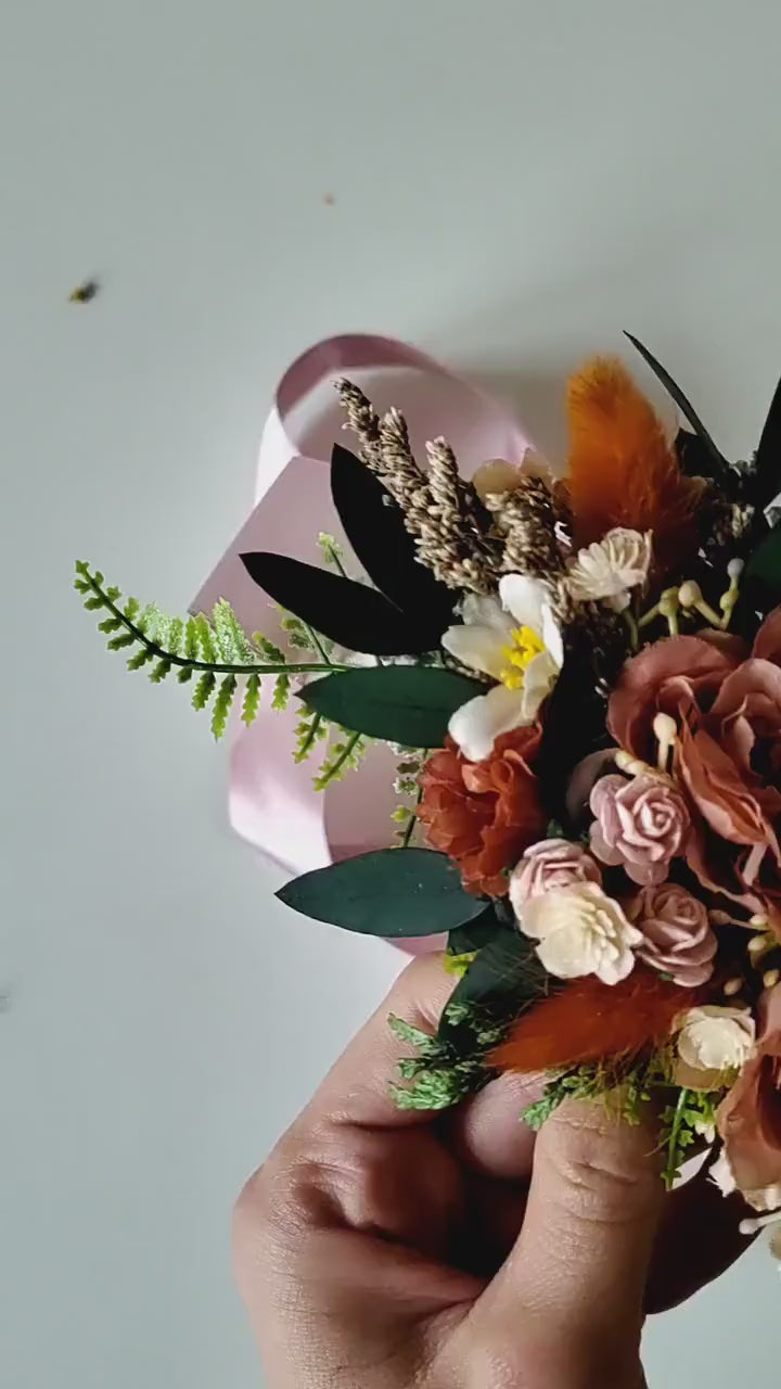 Terracotta Flower Belt: Autumn Wedding Bridal Dress Belt