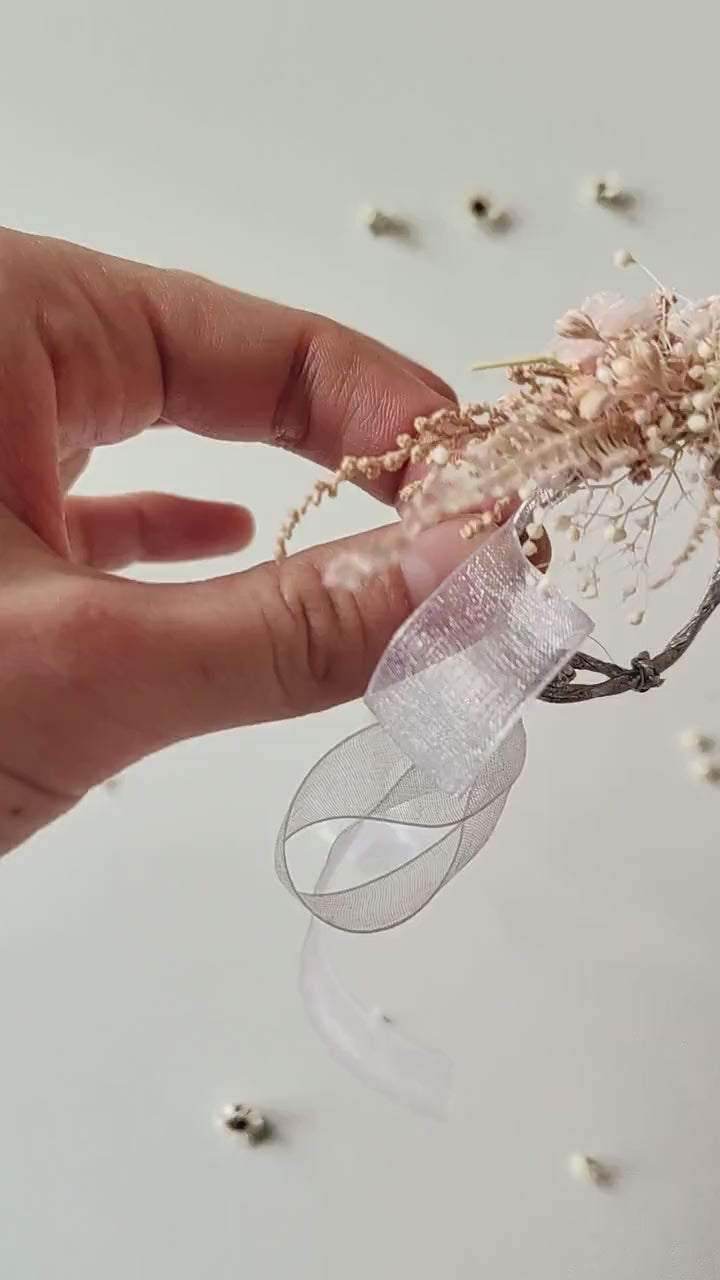 Floral Candle Decoration: Handmade First Holy Communion Candle Wreath