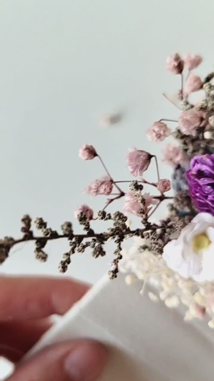 Purple Boho Boutonniere: Groom Suit Accessory