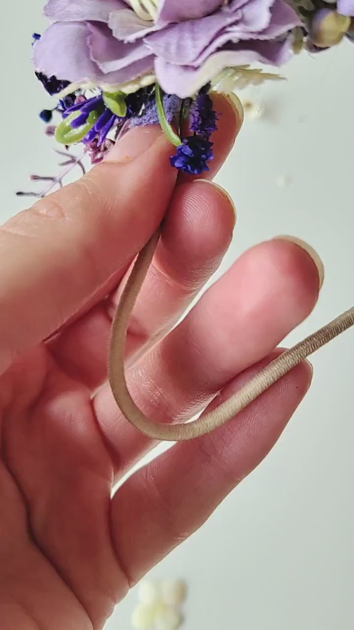 Purple Flower Hair Tie: Romantic Violet Floral Hair Bobble