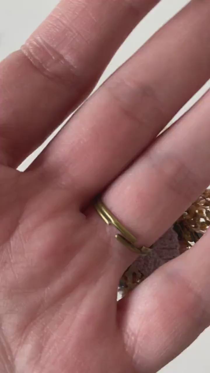 Boho Flower Ring: Colorful Meadow Design, Adjustable Floral Jewelry