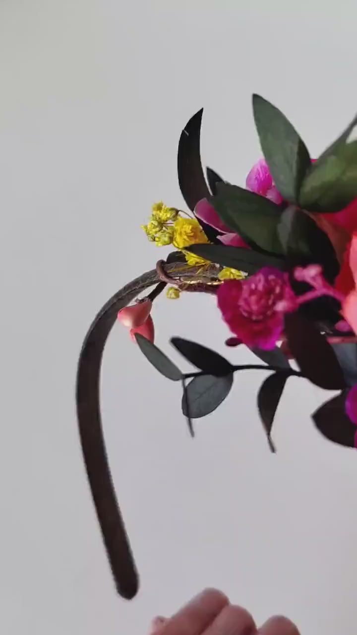 Frida Flower Headband: Pink, Red, Orange - Halloween Costume