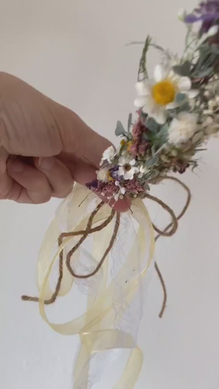 Daisy Flower Crown: Boho Garden Wedding Headpiece