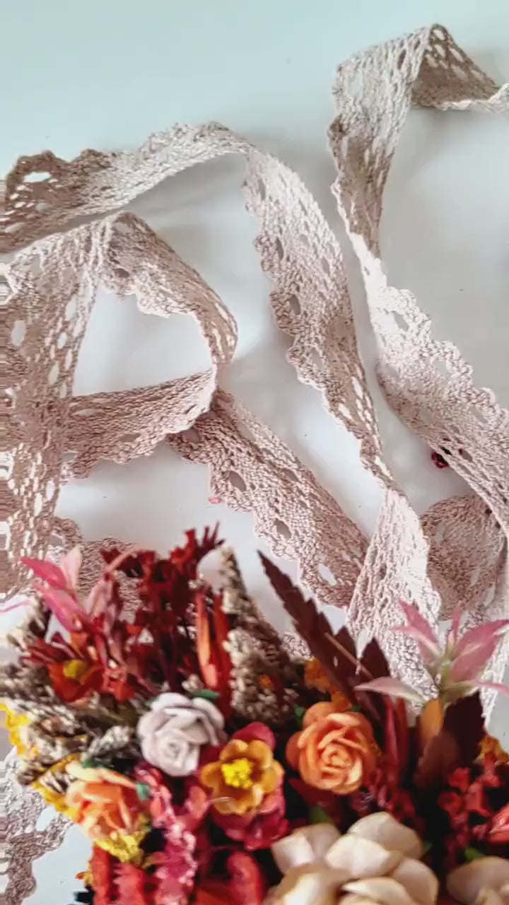 Terracotta Flower Belt: Burnt Orange Autumn Wedding Bridal Dress Belt