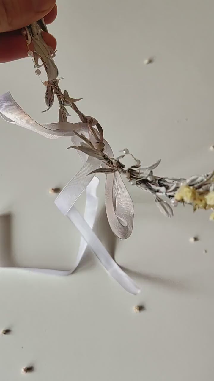 Floral Hair Crown: First Communion White Rose Wreath