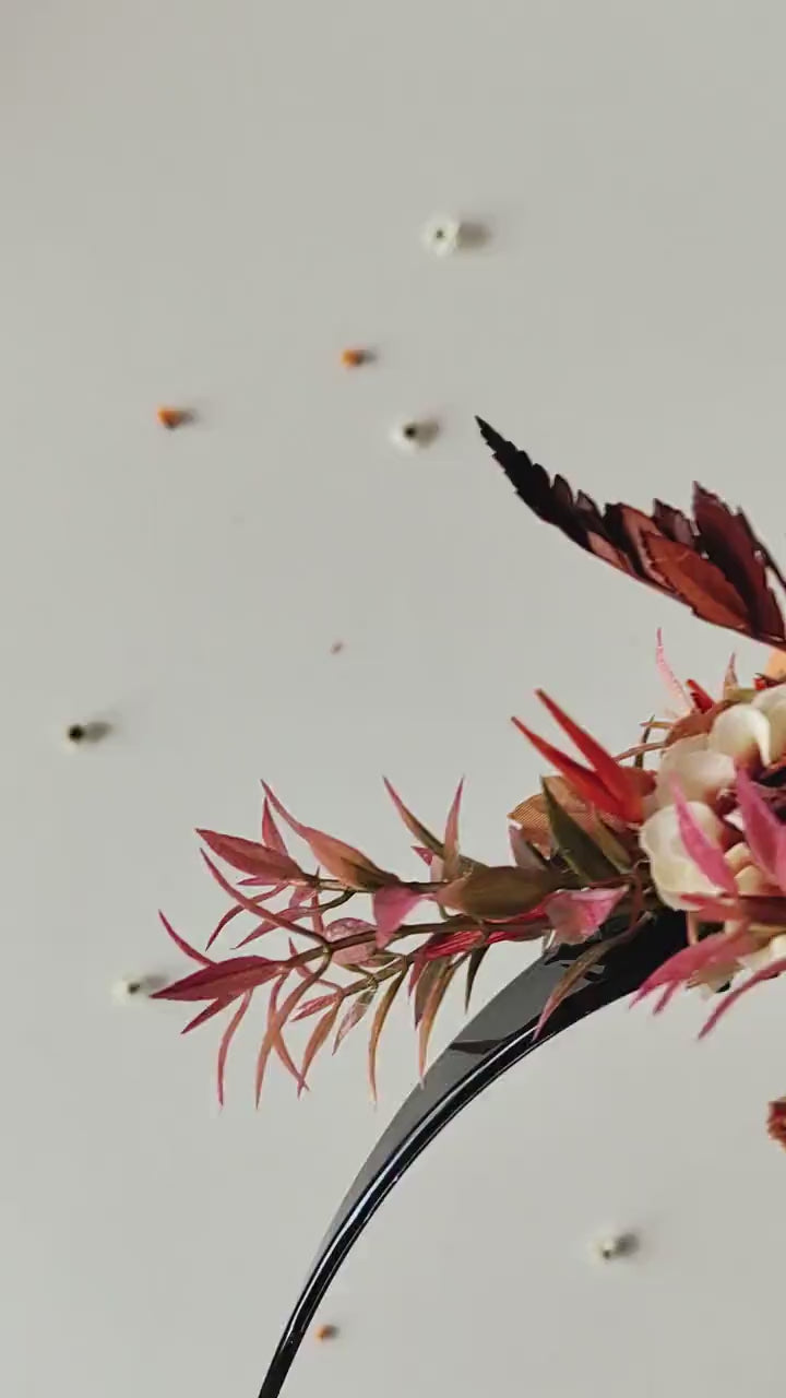 Terracotta Flower Headband: Frida Hair Crown, Double Sided Wedding Hairband