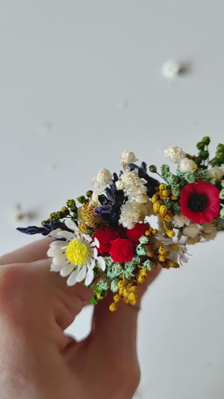 Floral Hair Pins: Folk Meadow Wedding Accessories