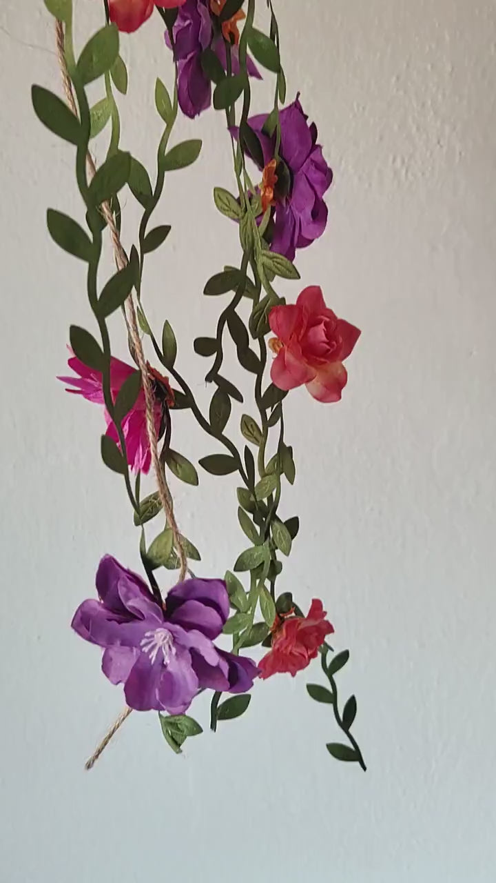 Bridal Flower Hair Wreath with Veil: Romantic Boho Headpiece