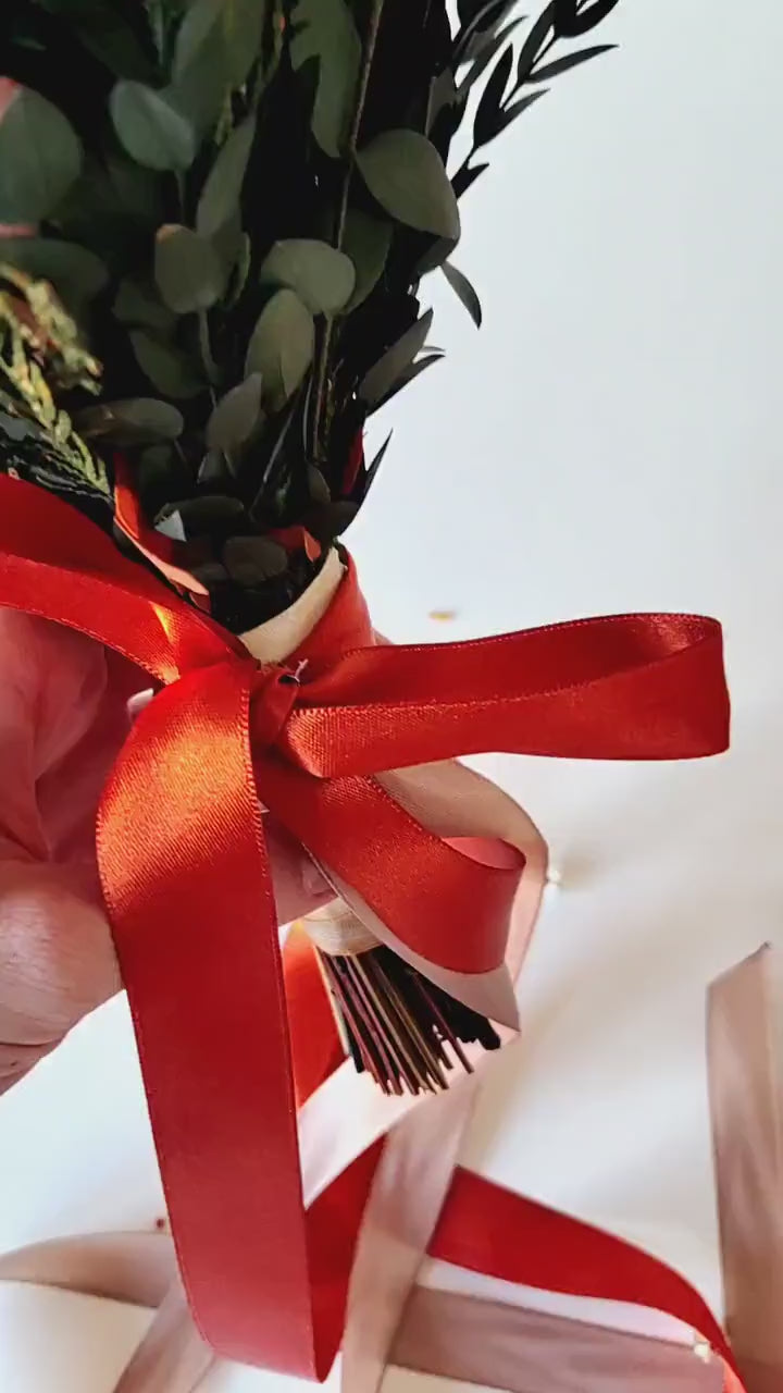 Terracotta Bridal Bouquet: Rustic Autumn Boho Wedding