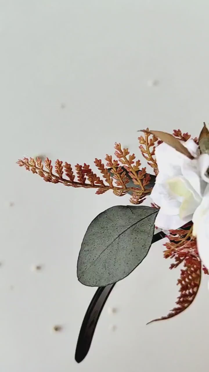 Pastel Frida Flower Headband: Peach Garden Wedding Crown