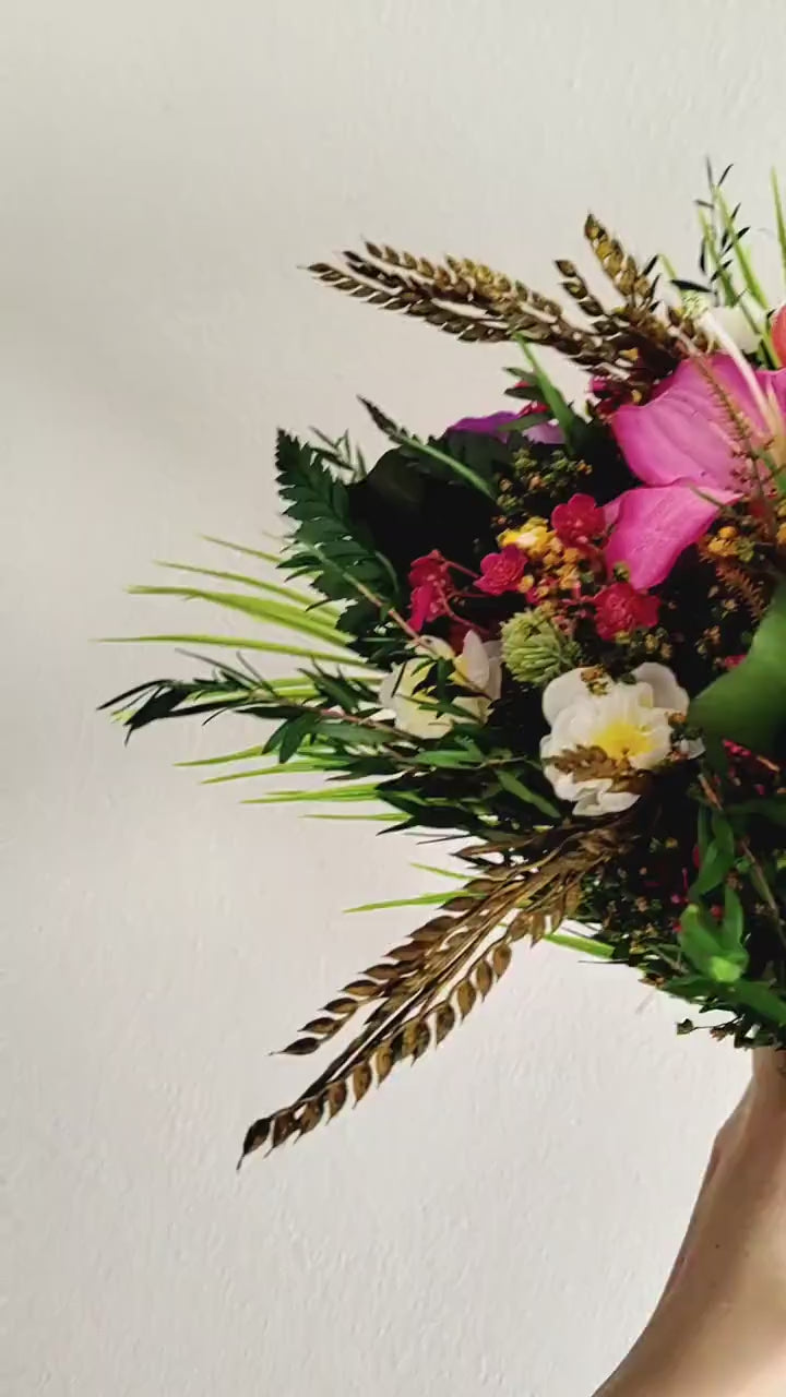 Large Tropical Wedding Bouquet: Orchid & Summer Bridal Flowers