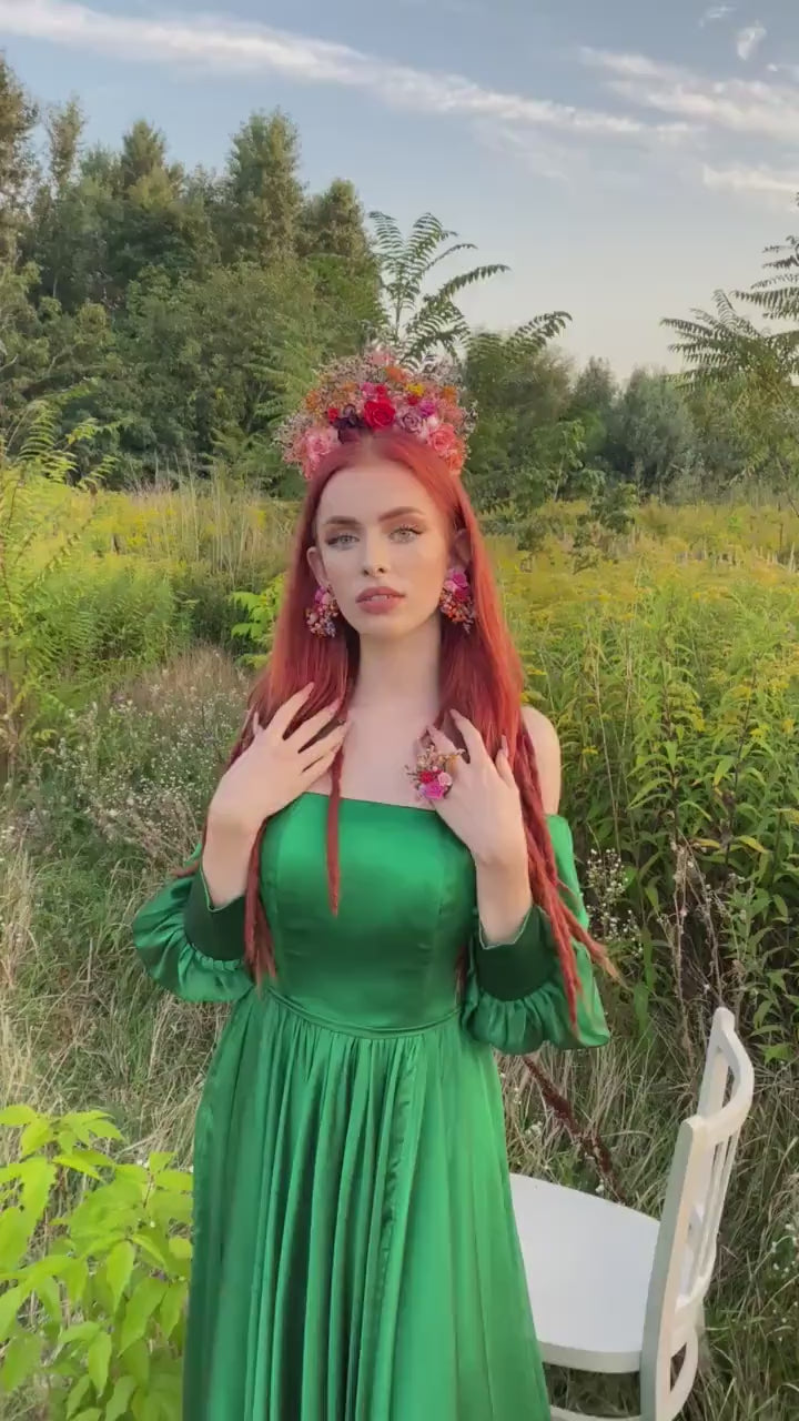 Frida Flower Earrings: Wedding Bridal Rose Clip Ons