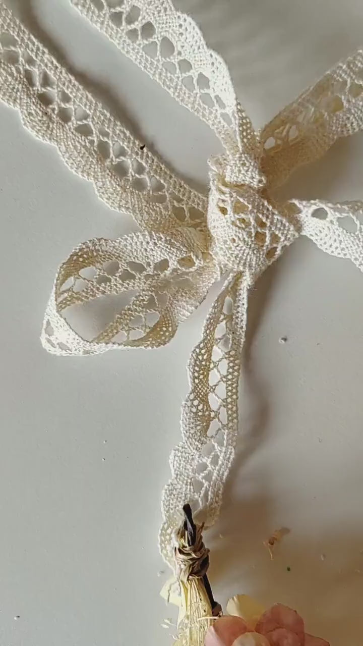 Rustic Flower Hair Crown: Blush Ivory Bridal Hair Wreath