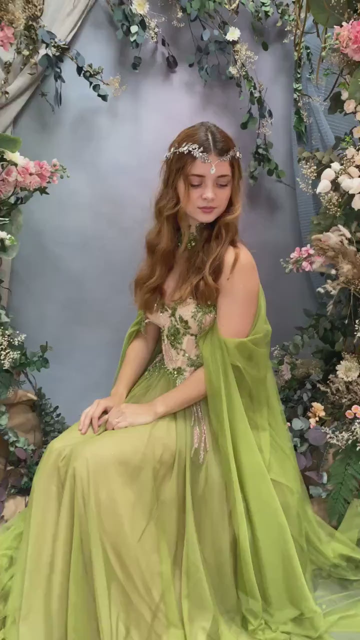 Silver Bridal Tiara: Glamour Elven Wedding Crown