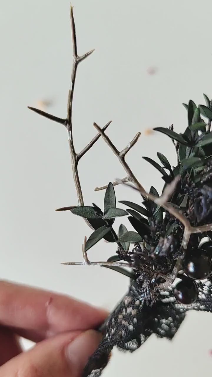Gothic Wedding Boutonniere: Black Berries & Eucalyptus Corsage