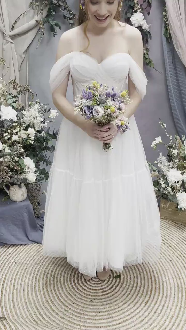 Purple Bridal Bouquet: Spring Lilac Wildflower Wedding