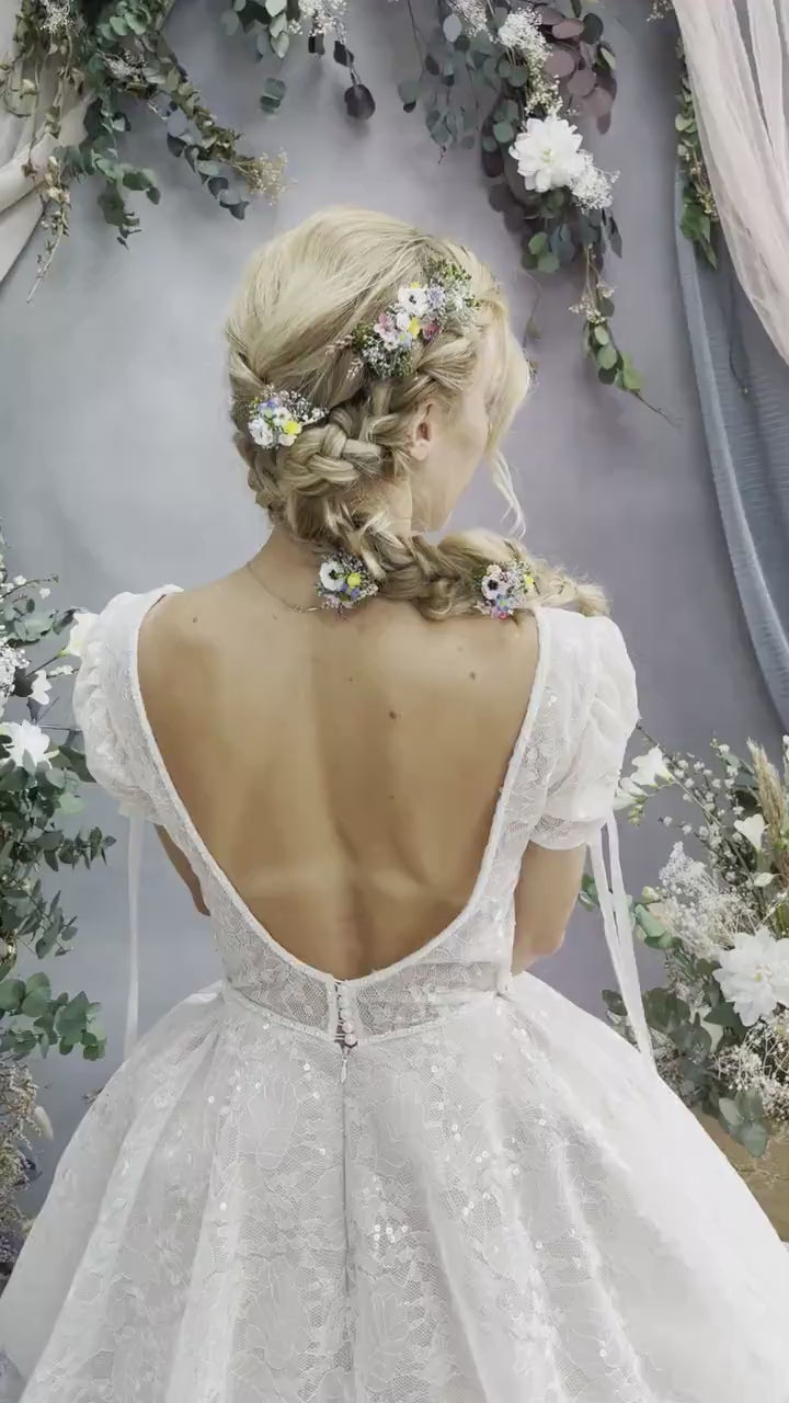 Meadow Flower Hair Comb & Pins: Anemone Bridal Headpiece