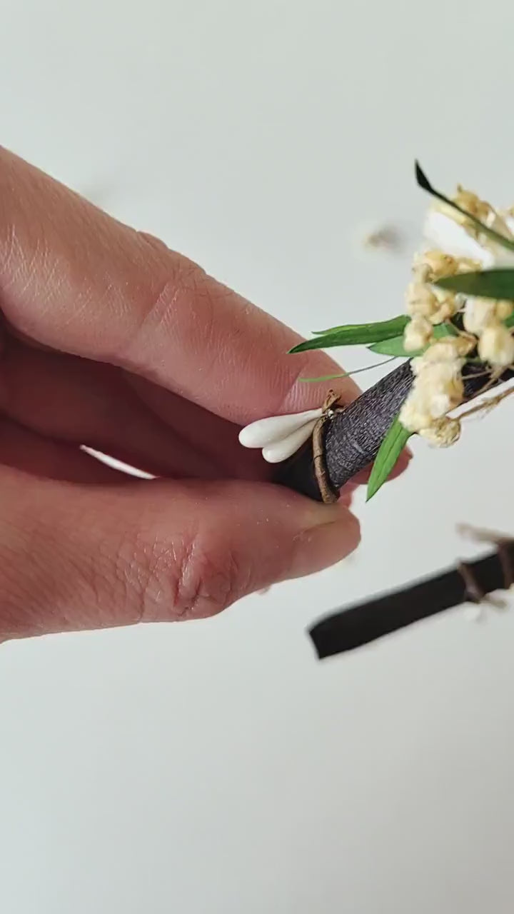 First Holy Communion Flower Headband: White Peonies, Floral Girl Accessory