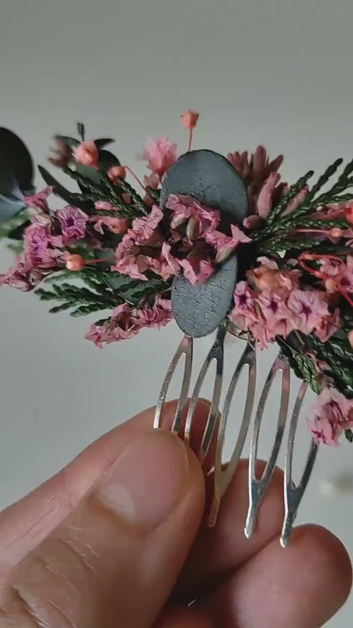 Woodland Wedding Flower Set: Hair Comb, Boutonniere, Hairpins