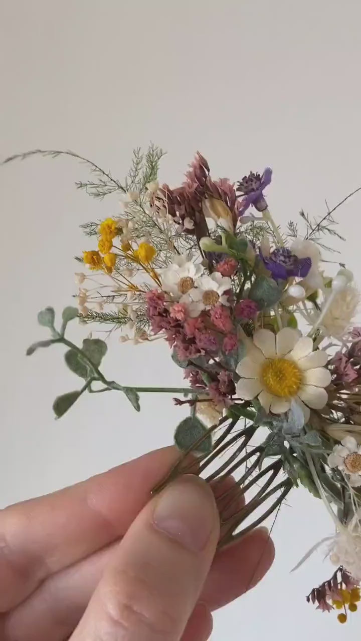 Wildflower Hair Comb: Meadow Daisy Bridal Boho Wedding Accessory