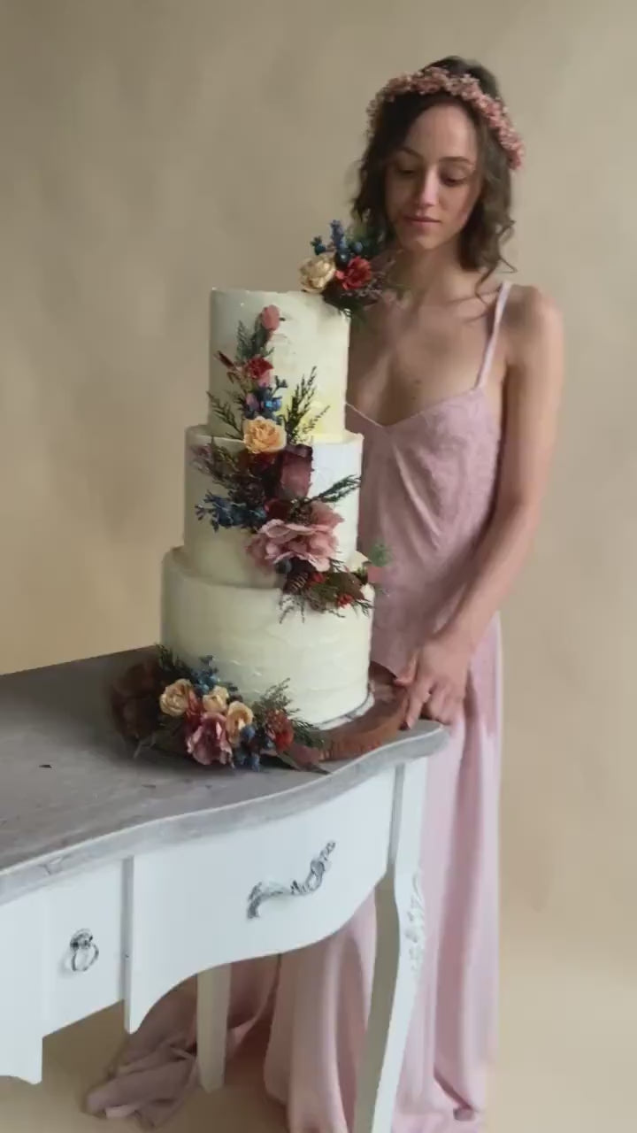 Autumn Wedding Cake Flower Topper: Woodland Floral Arrangement