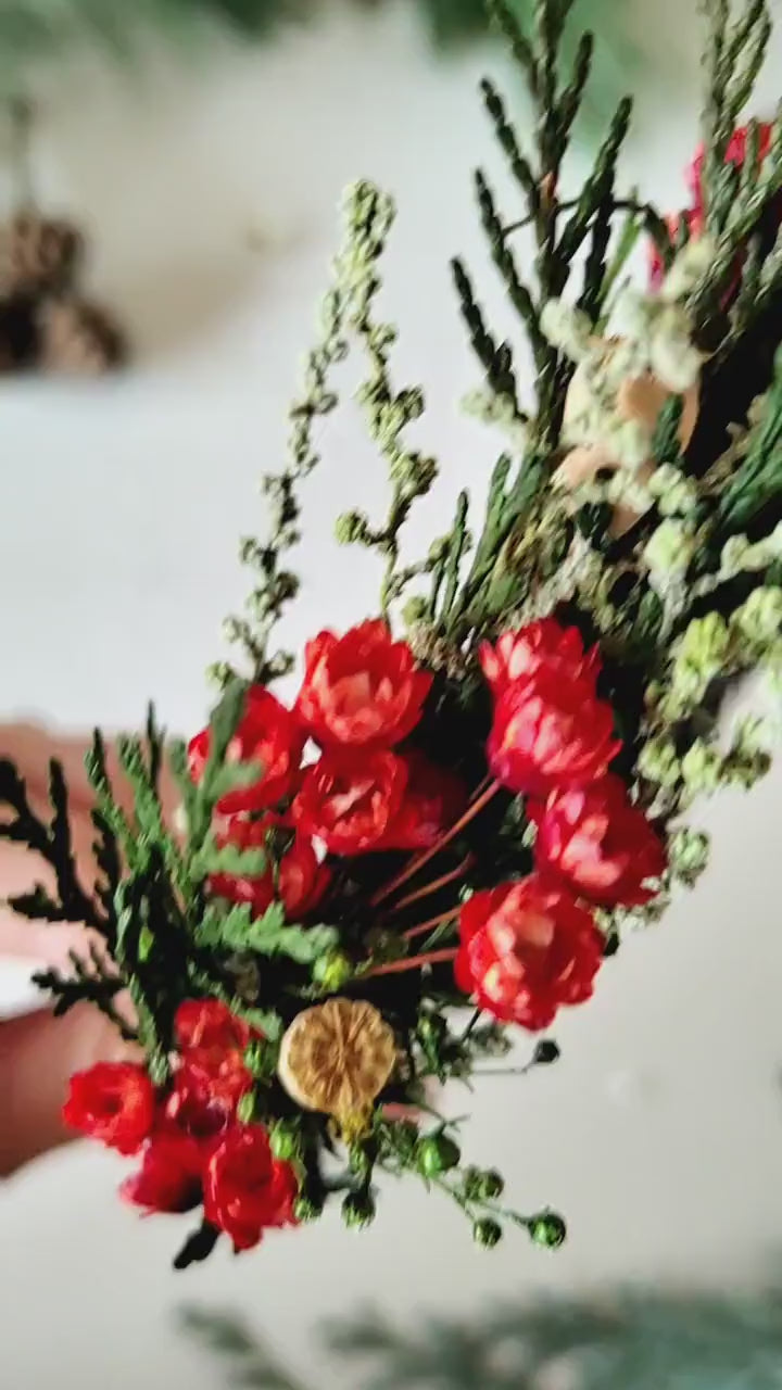 Preserved Flower Christmas Headband: Woodland Fairycore Headpiece