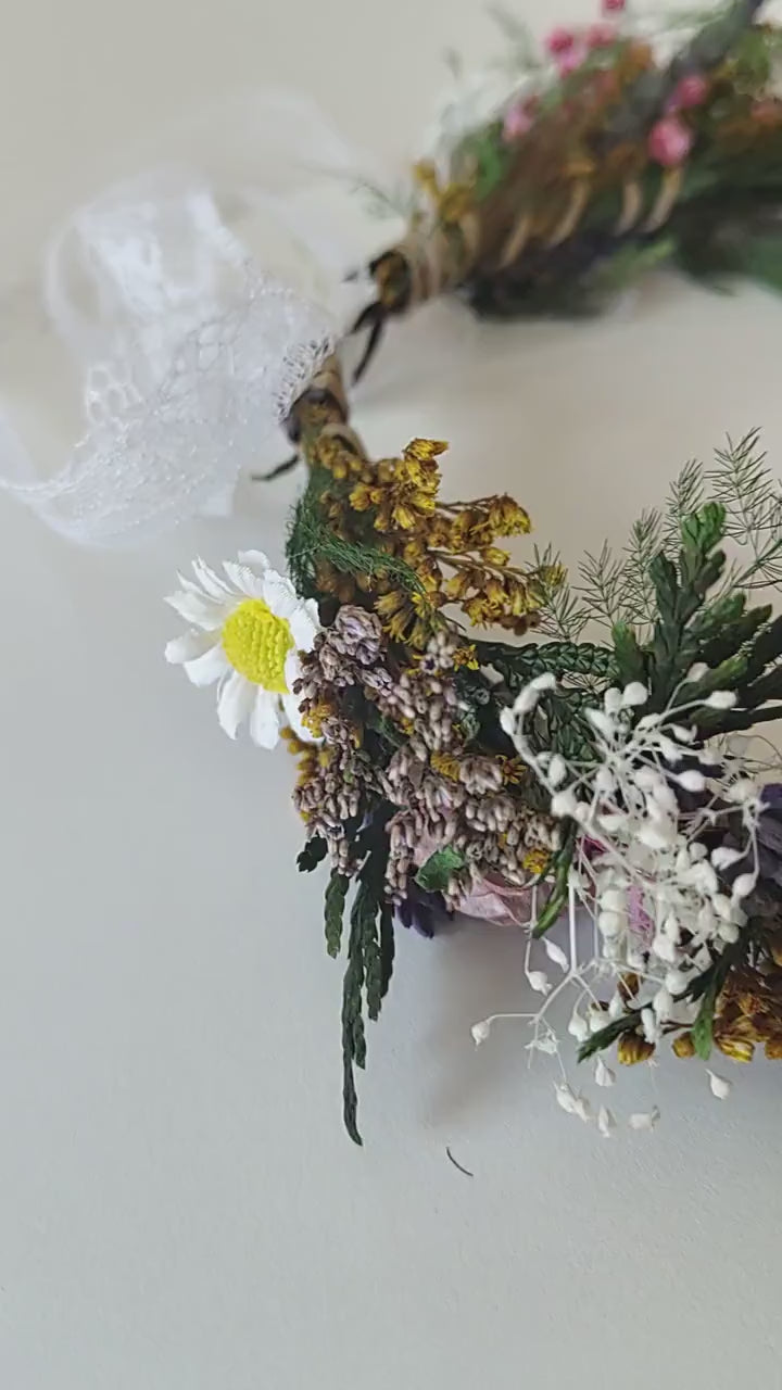 Woodland Flower Wreath: Boho Wedding Bridal Hair Crown