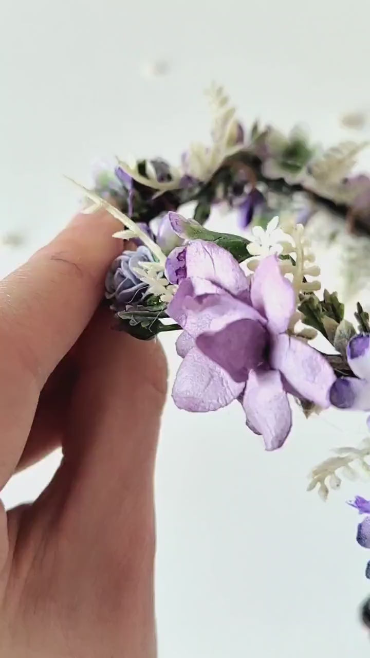 Elven Flower Tiara: Lilac Bridal Wedding Crown