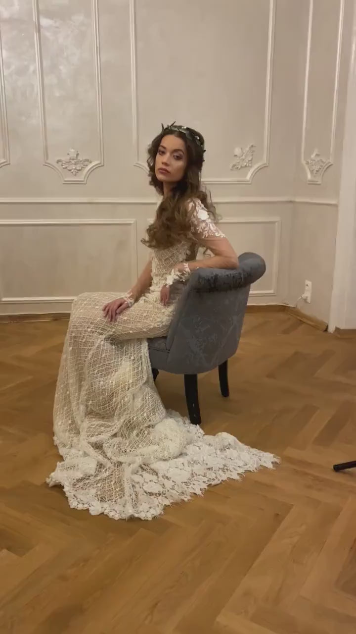 Boho Wedding Hair Comb and Wreath: Olive Leaf Greenery Set