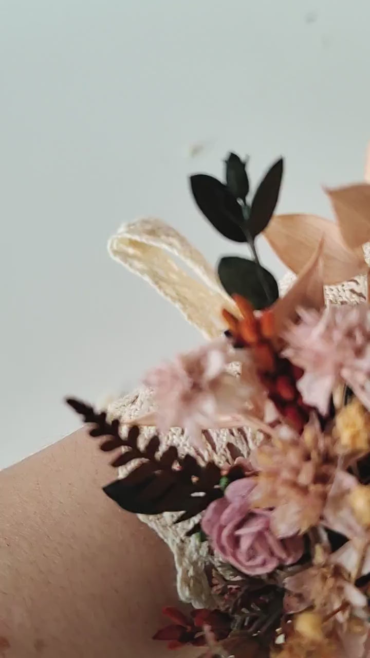 Blush Flower Bracelet: Romantic Wedding Wrist Corsage