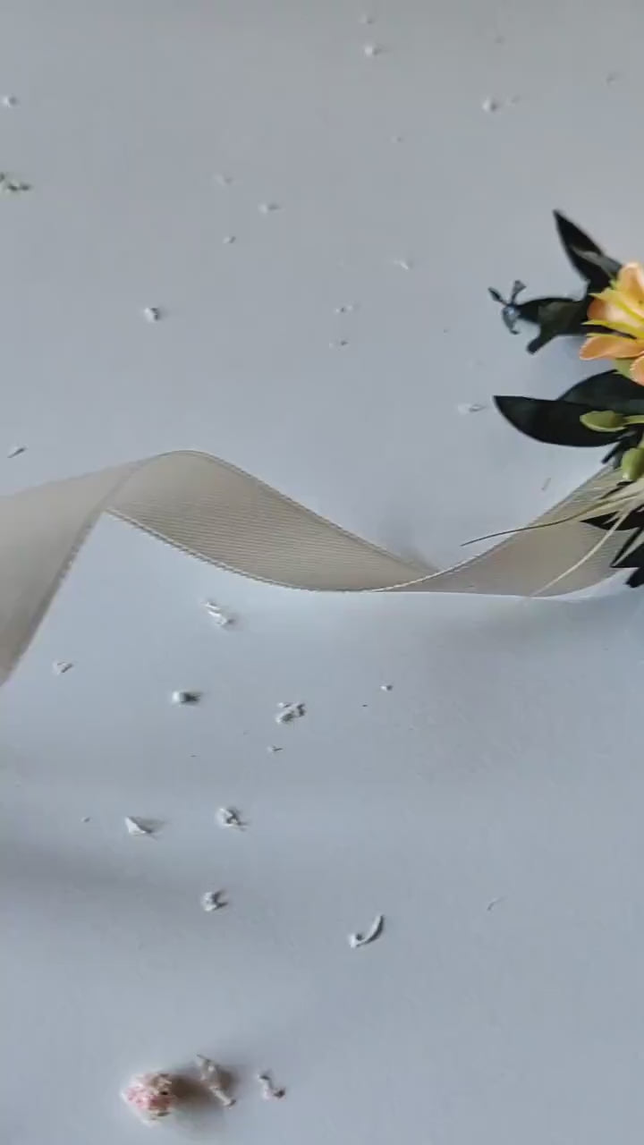 Orange Flower Wrist Corsage: Bridesmaid Wedding Bracelet