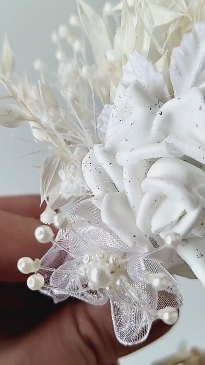 White Flower Crown: First Communion Bridal Headpiece