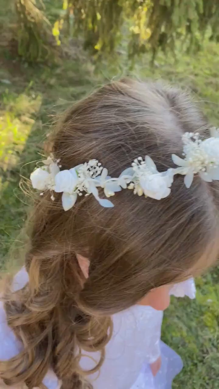 White Rose Communion Wreath: Flower Crown for Girls