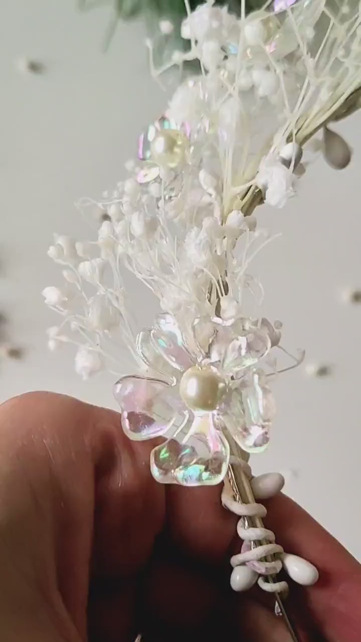 Winter Bridal Crown: Clear Flower Fairy Headband