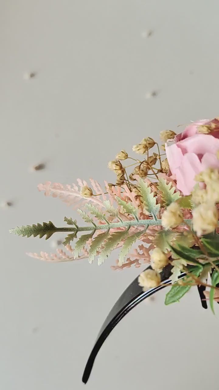 Peach Fuzz Frida Flower Headband: Double Sided Floral Crown