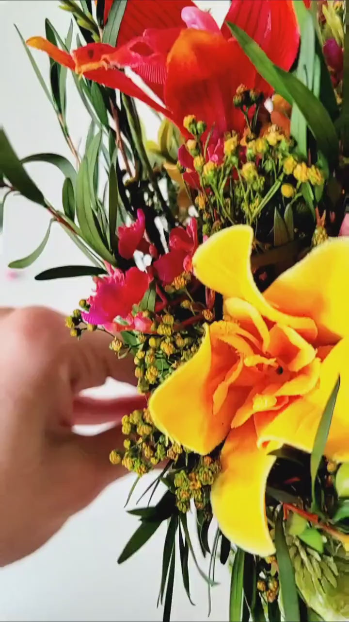 Tropical Bridal Bouquet: Aloha Hawaii Style Succulents, Beach Wedding