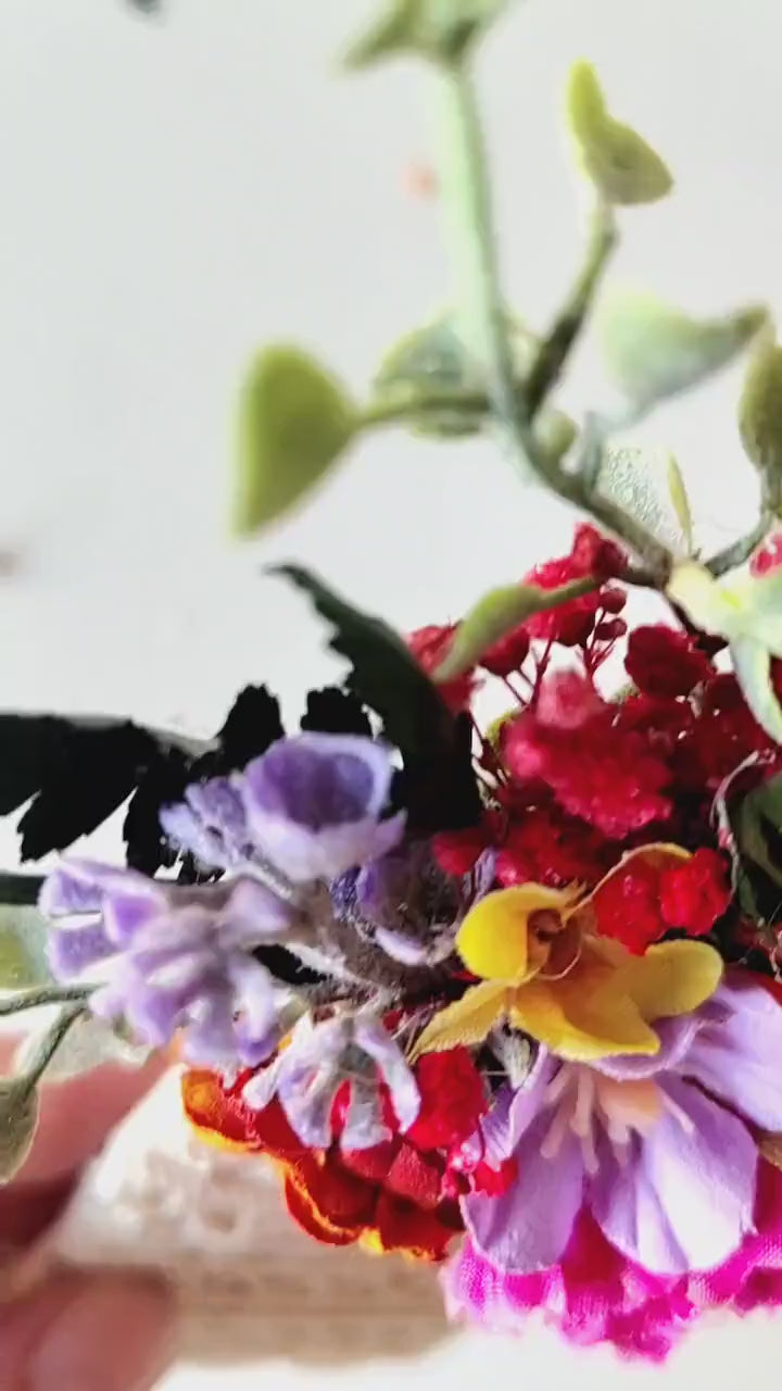 Boho Groom Boutonniere: Colorful Frida Flower Corsage