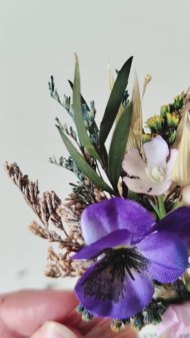 Violet Flower Hair Comb: Purple Bridal Hair Accessory