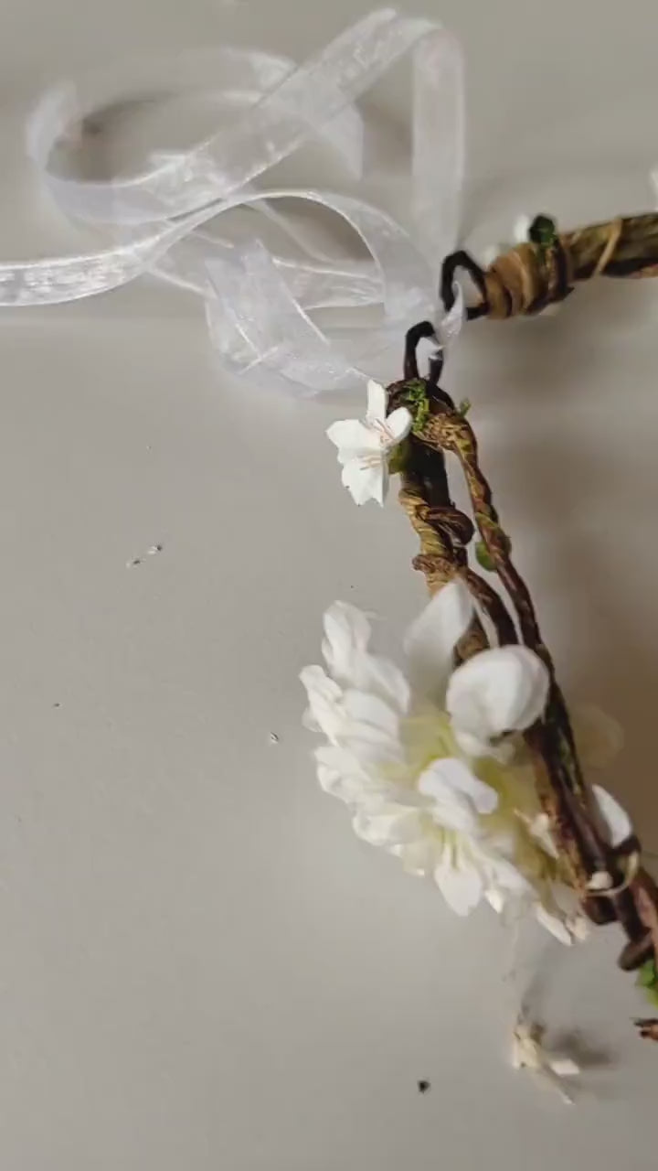 Ivory Flower Bridal Crown: Romantic Wedding Hair Wreath