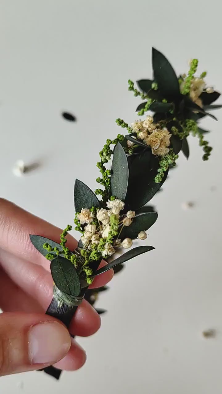 Eucalyptus Wedding Headband: Greenery Flower Crown, Baby's Breath