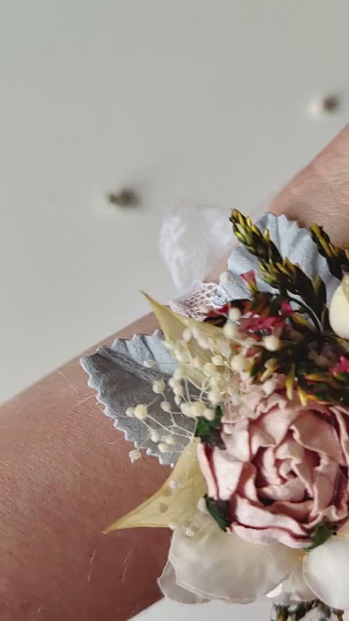 Pale Pink Flower Bracelet, Bridesmaid Accessories