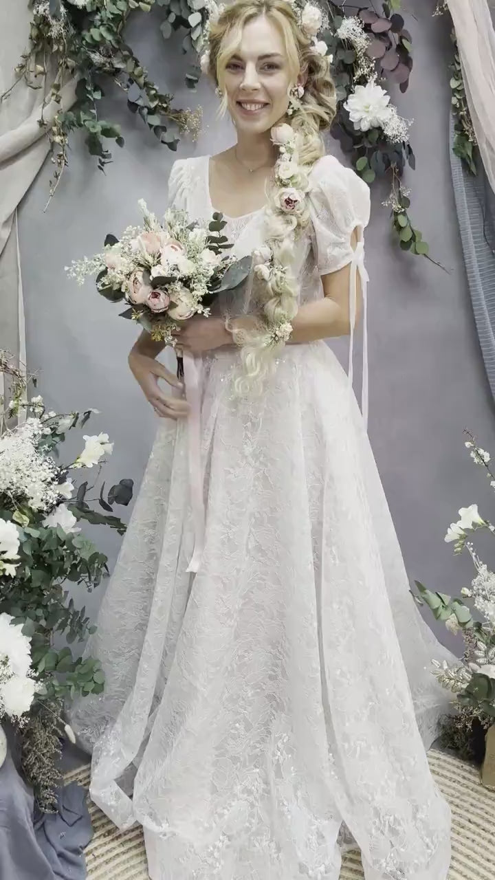 Blush Pink Peony Bridal Bouquet: Eucalyptus Wedding Accessory