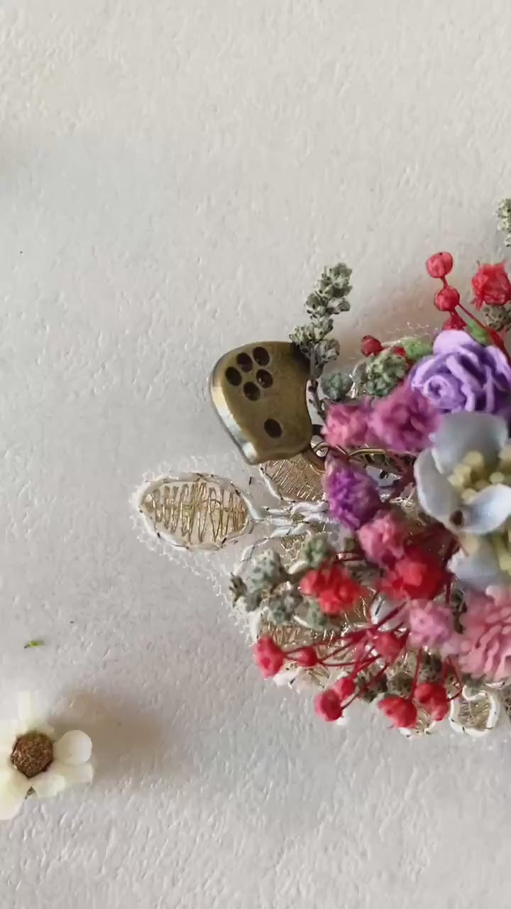 Flower Hair Clip: Bird & Lace - Wedding Hair Accessory