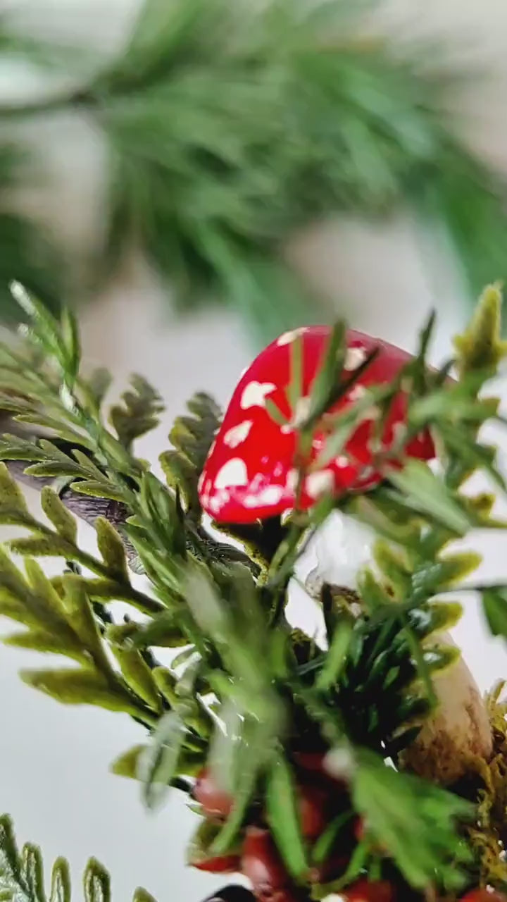 Christmas Woodland Headband: Mushroom, Acorn & Pine Cone Headpiece