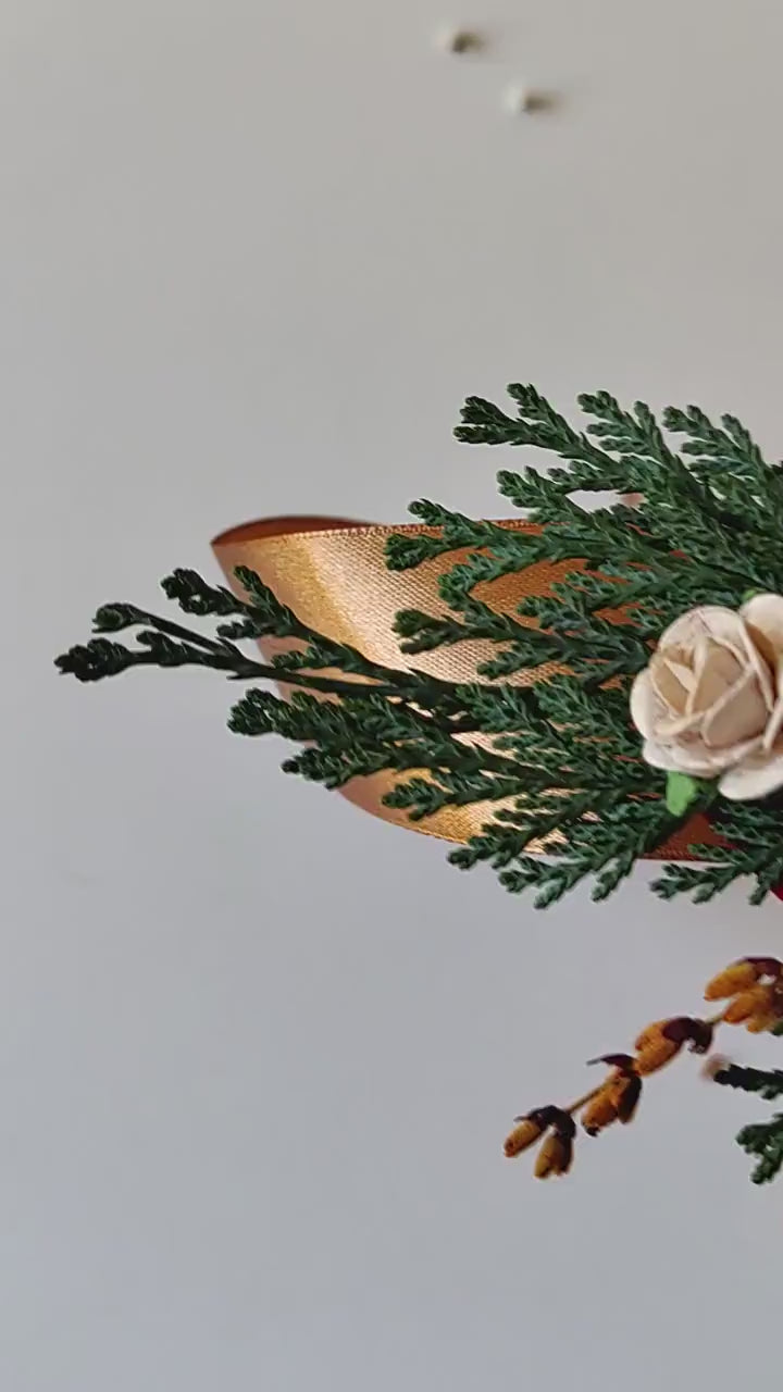 Terracotta Flower Bridal Belt: Orange Boho Wedding Dress Accessory