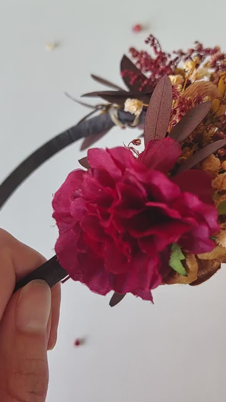 Autumn Flower Headband: Rustic Bunny Headpiece, Fall Wedding